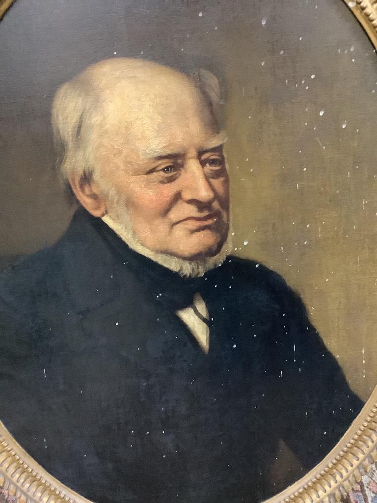 English School c.1900, oil on canvas laid on board, Portrait of a gentleman, 71 x 54cm